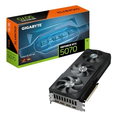 Image of Gigabyte GeForce RTX 5070 EAGLE OC SFF 12G Graphics Card 12GB GDDR7, 192bit, PCI E 5.0, 2587 MHz Core Clock, 3 x DP 2.1a, 1 HDMI 2.1b, NVIDIA DLSS 4, GV N5070GAMING 12GD