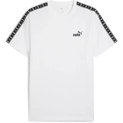 Image of Puma TAPE TEE Print Tshirt, Men&#039;s, Size: XXL, white