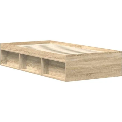 Image of vidaXL Bed Frame without Mattress Sonoma Oak 75x190 cm Small Single