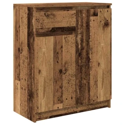 Image of vidaXL sideboard modern storage cabinet old wood engineered material, 71x35x84 cm, drawer and shelving for office/dining/living room
