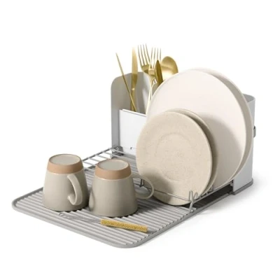 Image of Umbra Foldable Compact Dish Rack, Gray