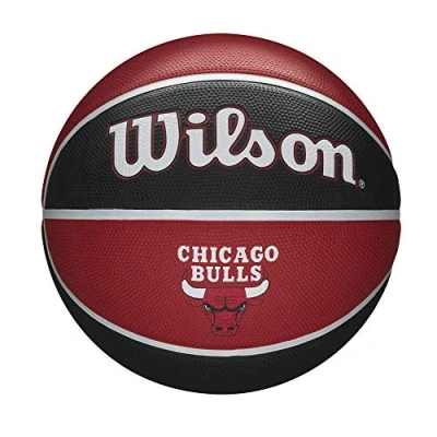 Image of Wilson Basketball, NBA Team Tribute Model, CHICAGO BULLS, Outdoor, Rubber, Size: 7