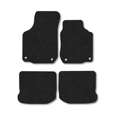 Image of Car Mats Compatible with VW Beetle (1999 2011) Tailored Fit Black Carpet Floor Set Accessory Custom 4 Pieces Anti Slip Backing &amp; Binding Trim Edge