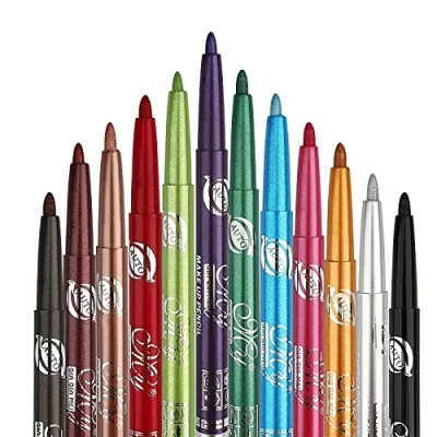 Image of G2PLUS 12 Colors Eyeliner Waterproof Lip Liner Eye Shadows Eyebrow Pencils Cosmetic Pen Coloring Set Makeup Kit