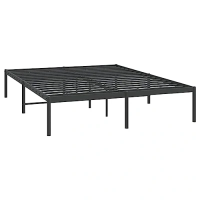 Image of vidaXL Metal Bed Frame Black 160x200 cm Bedroom Platform Base Bedstead