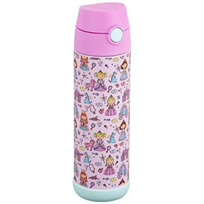 Image of Snug Kids Flask Stainless Steel Insulated Water Bottle with Straw for Children/Toddlers (Girls/Boys) Princess, 500ml