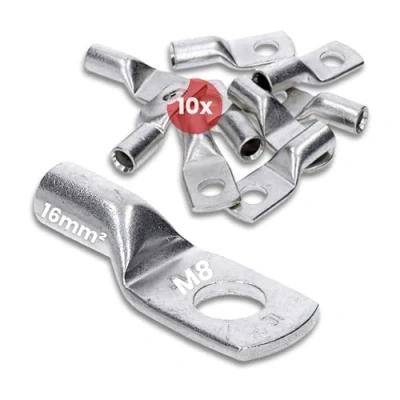 Image of Kalitec HR16 8 Standard Tube Cable Lugs 16 mm² M8 I without Viewing Hole Made in Germany Pack of 10
