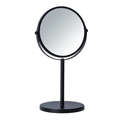 Image of Wenko Model Assisi Cosmetic Mirror with 100% Surface 3x Magnification Tiltable Steel Black Dimensions 18.5 x 34.5 15 cm