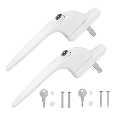 Image of 2PcsLockable Window Handle with Key &amp; Screws Aluminum Alloy Balcony Door Child Safe Lock Easy to Install