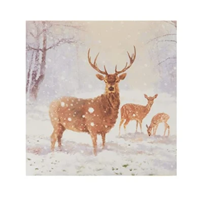 Image of Pack of 8 Snowy Stag NSPCC Charity Christmas Cards Xmas