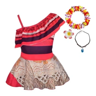 Image of Lito Angels Princess One Piece Swimming Costume Outfits with Accessories for Kids Girls, Adventure Swimsuit Swimwear Bathing Suit, Age 9 10 Years