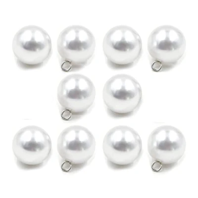 Image of Anjing Delicate White Pearl Ball Button for Sweaters Women Dresses 10pcs/Pack 15mm