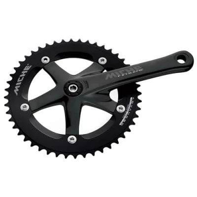Image of Miche Primato Advanced Track Crankset, Black, 165mm / 48t
