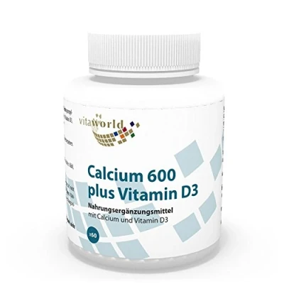 Image of Vita World Calcium 600Mg + Vitamin D3 60 Tablets Made in Germany