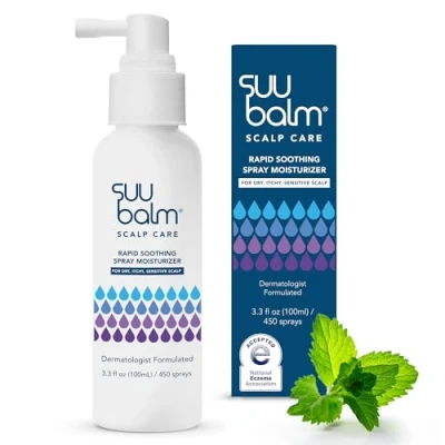 Image of Suu Balm Scalp Spray Rapid Itch Relief Moisturiser in 5 Minutes Dry, Flaky, Itchy Treatment (100ml)