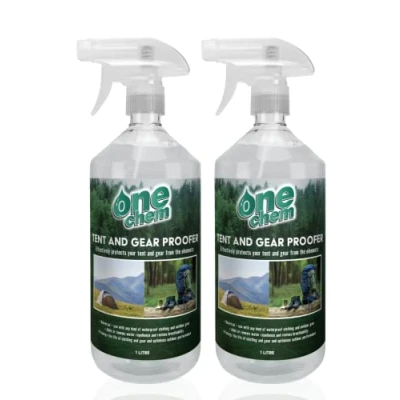 Image of One Chem Tent and Gear Waterproof 2 x 1 Litre Spray Multi pack Effectively Protects Tents From The Elements Ideal for Camping Hiking