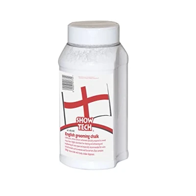 Image of Show Tech English Grooming chalk, Your Dog Expert, Whitening and Brightening all coats, loose shaker dispenser, 400g
