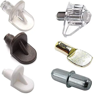 Image of Strong Shelf Supports Pegs Pins Plug Stud Kitchen Cupboard Cabinet, Bookcases (4, Push in, White M0355)