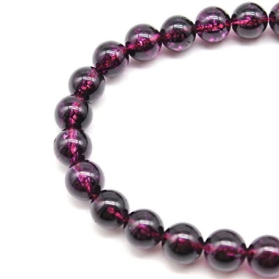 Image of JarTc Natural Round Burst Rose Red Quartz Gemstone Beads for DIY Jewellery Making Bracelet Necklace 15&quot; (8mm)