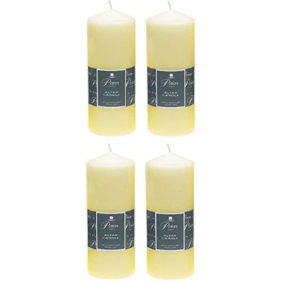 Image of 2 X 4 Ivory Altar Candle 200mm 80mm 100 Hours Burn Time