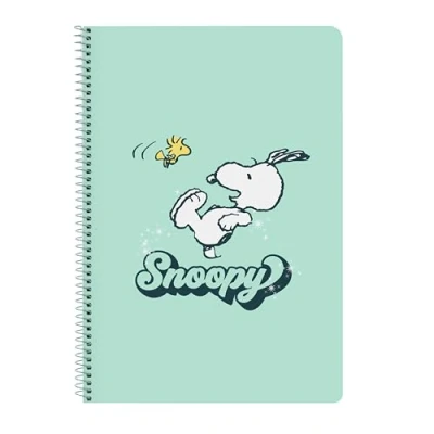 Image of SNOOPY GROOVY Notebook Folio 80 Sheets Hard Cover 1Design, Ideal for Children of Different Ages, Comfortable and Versatile, Quality Resistance, 21.5 x 1 31 cm, Water Green