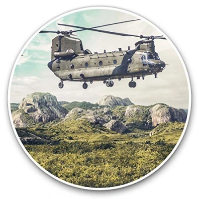 Image of Vinyl Stickers (Set of 2) 7.5cm Chinook Helicopter Military RAF #15542