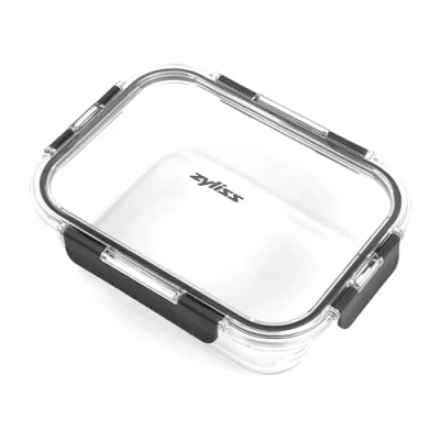Image of Zyliss E981066 1.5L Glass Container, Shatterproof Glass, Airtight Food Storage Box with Sealable Lid, Microwave Safe, BPA Free, Freezer Fridge Storage, 23cm x 18cm 7.5cm