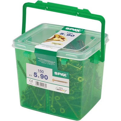 Image of SPAX Pozi Screws YELLOX Csk Partial Thread 5.0 x 90mm Tub 150