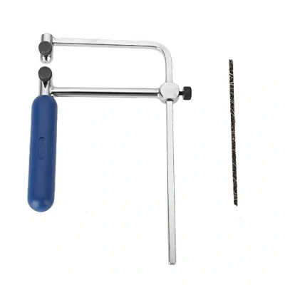Image of Taidda U Shaped Saw, Jewelry Saw Adjustable Removable Cutting Tool Frame with 6 Spiral Blades for Video Integration Recording Transmission ASB500