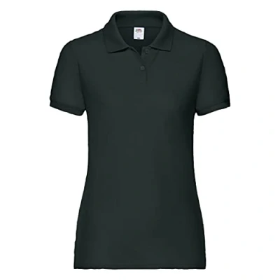 Image of Fruit of the Loom Womens Lady Fit 65/35 Short Sleeve Polo Shirt (M) (Black)