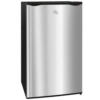 Image of HOMCOM 91 Litre Freestanding Under Counter Fridge Freezer, Small with Chiller Box, Adjustable Thermostat, 47.5cm Wide, Silver Tone