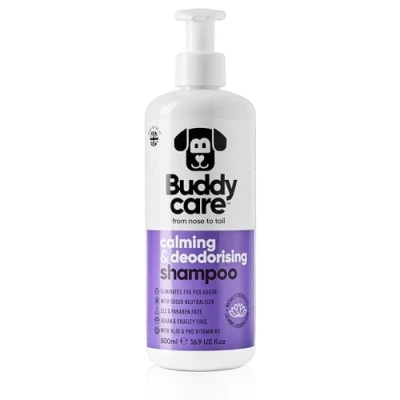 Image of Calming &amp; Deodorising Dog Shampoo by Buddycare Lavender Scented With Aloe Vera and Pro Vitamin B5 (500ml)