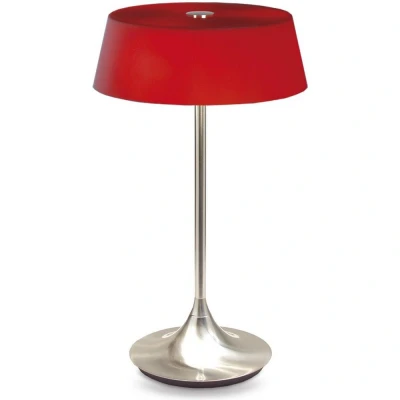 Image of Table Lamp With Round Shade Satin Nickel