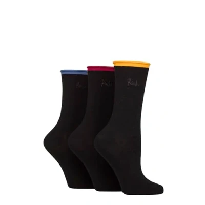 Image of Women&#039;s 3 Pair Pringle Rebecca Contrast Roll Top Socks Mustard / Ruby Denim 4 8