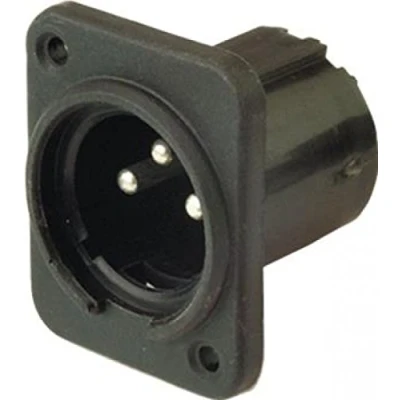 Image of Soundlab XLR Black Chassis Socket, 3 Pin, Male