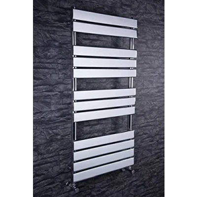 Image of Warmehaus Flat Panel Heated Towel Rail Bathroom Ladder Radiator Rad Central Heating Chrome 1200 x 600mm