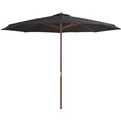 Image of vidaXL Garden Parasol with Wooden Pole 350 cm Anthracite