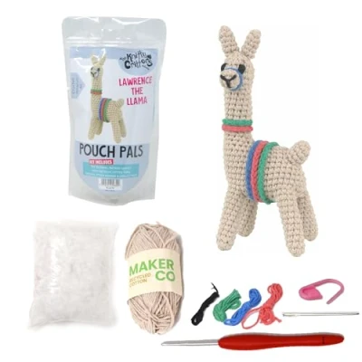 Image of KNITTY CRITTERS Pouch Pals Crochet Kit Lawrence The Llama
