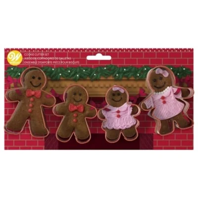 Image of Wilton Gingerbread Family Cookie Cutter Set, Steel, Brown, 2.69 x 23.62 12.7 cm