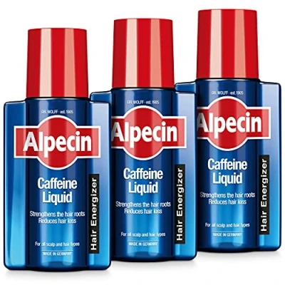 Image of Alpecin Caffeine Liquid Hair Tonic 3x 200ml Against Thinning Natural Growth for Men Energizer Strong Care Made in Germany