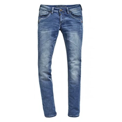 Image of Timezone Women&#039;s Slim Tahila Jeans (Straight Leg), Blau (Blue Denim Wash 3041), 28W/30L
