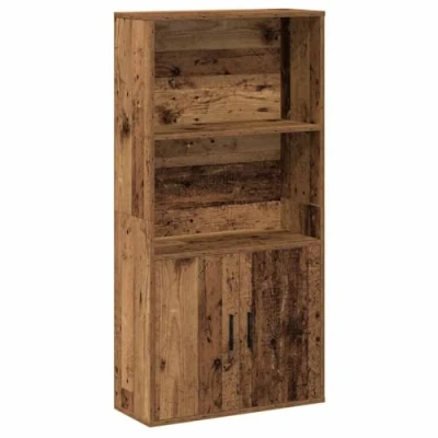 Image of vidaXL bookcase old wood 60x24x120 cm durable engineered bookshelf living room/office freestanding modern storage unit