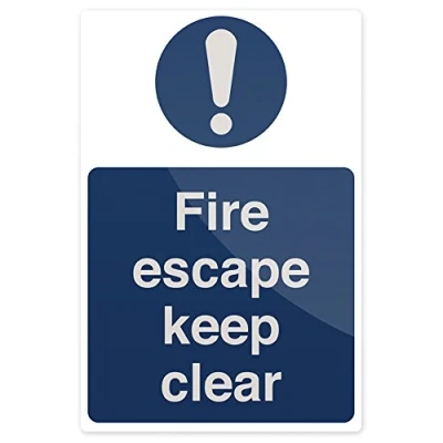 Image of Fixman 896791 Rigid Fire Escape Keep Clear Sign 200 x 300mm