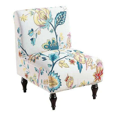 Image of JHLD Stretch Armless Accent Chair Covers, Spandex Slipcovers Printed Soft With Elastic Bottom Non Slip Armchair Covers For Living Room P 1 Piece