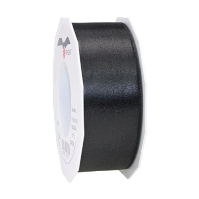 Image of Präsent Satin Ribbon Black 40 mm width, 25 m length