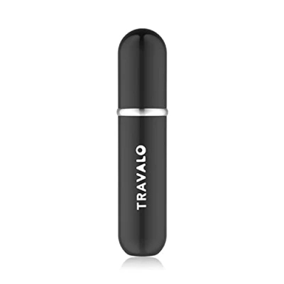 Image of Travalo Classic Refillable Perfume Spray Revamped refill system Durable Travel TSA Approved Atomizer Aircraft Grade Aluminum Glass free Black Unisex 0.13oz, m