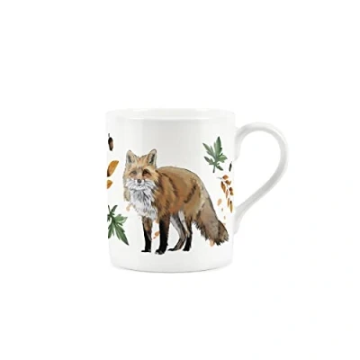 Image of Purely Home Fox and Autumn Foliage Mug Small Fine Bone China White Coffee/Tea Present Gift