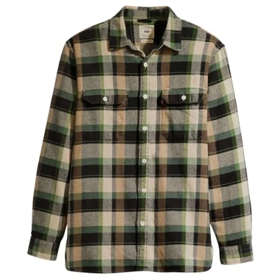 Image of Levi&#039;s Men&#039;s Jackson Worker Woven Shirts, Medina Plaid Meteorite, XS