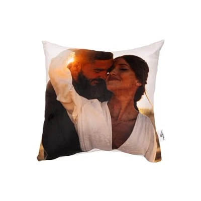 Image of Personalised Plush Cushion Gift with your Photo and text, Fluffy Fabric (45 x 45 cm) Print Image for any Occasion (with filling) fullprint [091]