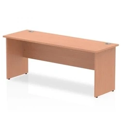 Image of Impulse 1800 x 600mm Straight Office Desk Beech Top Panel End Leg